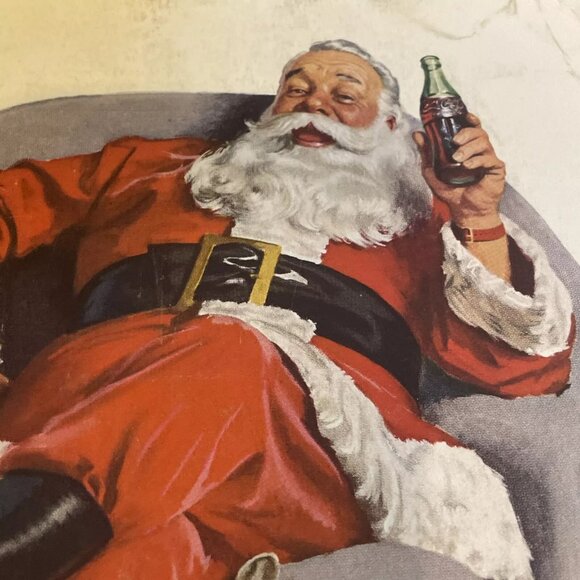 1956 Vintage Coke Coca Cola Soda Orig Magazine Ad Merry Christmas To All Santa - Picture 4 of 4